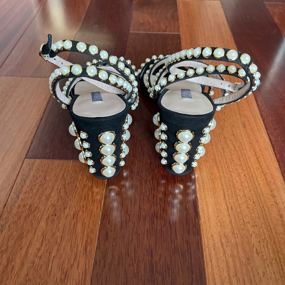 Stuart Weitzman peridot pearly sandals never worn - Picture 5 of 8